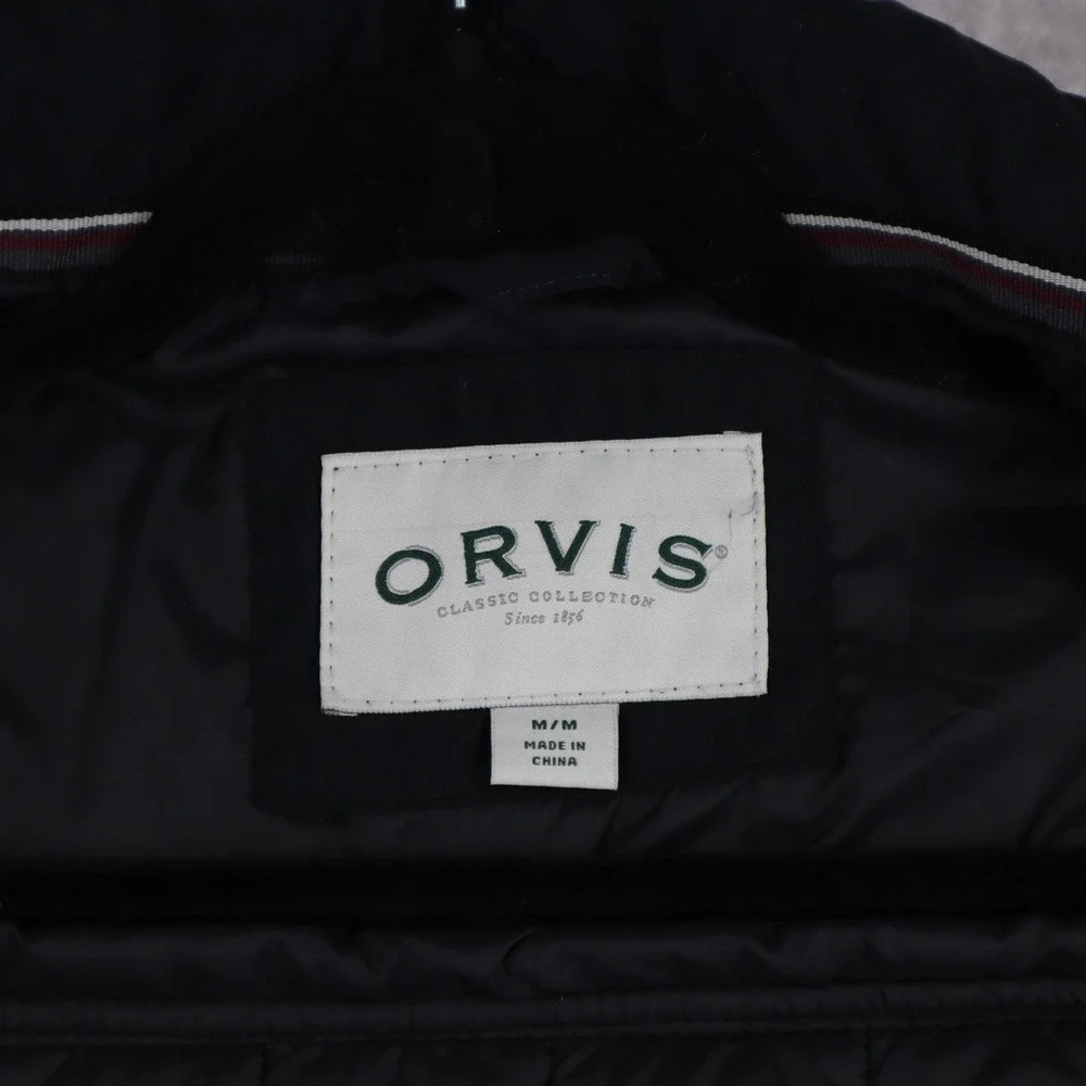 Orvis Vest Black EUC Men's M Puffer Quilted Jacket Casual Outdoors Hiking